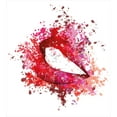thumbnail image 3 of Modern Duvet Cover Set, Woman Lips Smiling with Watercolored Paintbrush Color Splash Effects Image, Decorative 3 Piece Bedding Set with 2 Pillow Shams, Queen Size, Fuchsia and Red, by Ambesonne, 3 of 3
