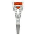 thumbnail image 3 of Clara Pucci 14K White Gold Solid Gold Red Solitaire with Accents Anniversary Ring for Women - 2.48 cttw Princess Cut, 3 of 8