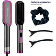 thumbnail image 4 of Cepillo Alisador Bluelander para Cabello, 4 Ajustes de Temperatura 160-220 °C, Cepillo Termico Con Clips y Liga, Gris/Rosa, 4 of 5