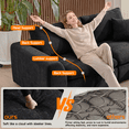 thumbnail image 6 of 108'' Chenille Sectional Sofa, Modern Boneless Cloud Couch with Deep Seat, 3 Seater Modular Sofa for Living Room, No Assembly Required, Black, 6 of 8