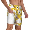 thumbnail image 3 of Picia Lilies Flowers pattern Mens Swim Trunks with Compression Liner Stretch Beach Shorts Quick Dry with Zipper Pockets No-Chafing Board Shorts-X-Large, 3 of 9