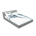 thumbnail image 2 of Ambesonne Flower Fitted Sheet & Pillow Sham Set, Uv Style X-ray Plant Motif, Full, Teal White, 2 of 2