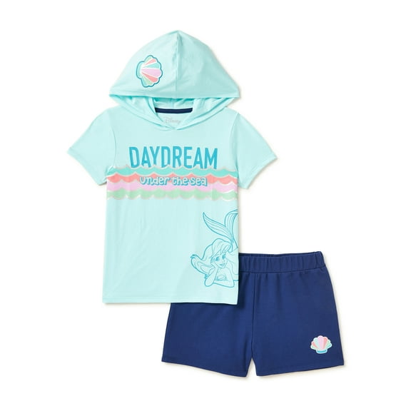 Disney The Little Mermaid Ariel Exclusive Girls Cosplay Hood and Shorts Set, 2-Piece Outfit, Sizes 4-18 & Plus
