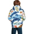thumbnail image 6 of Kll Unisex Kids Boys Girls Hooded Pocket Pullover Hoodies-Marine Animals, 6 of 9