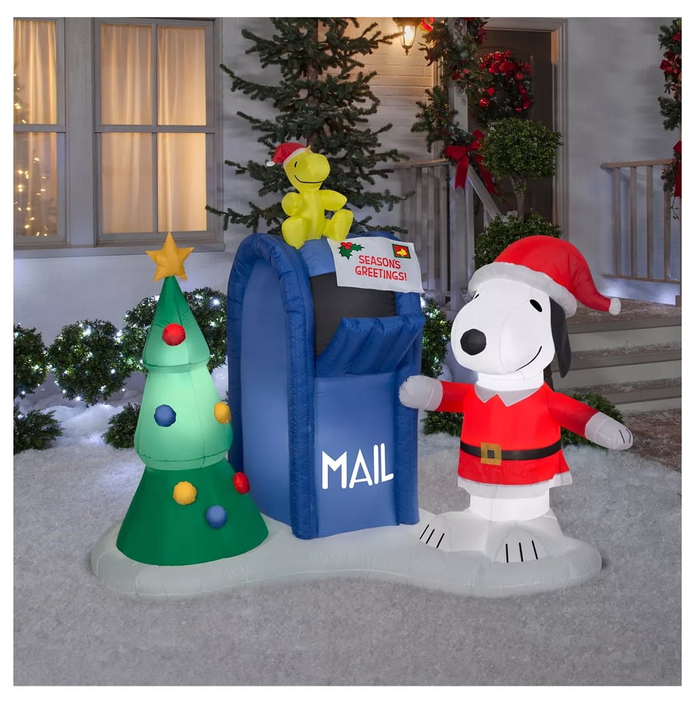 Gemmy 6 5 Airblown Snoopy And Woodstock W Mailbox Scene Peanuts Christmas Inflatable Outdoor Holiday Decorations Patio Lawn Garden Fcteutonia05 De