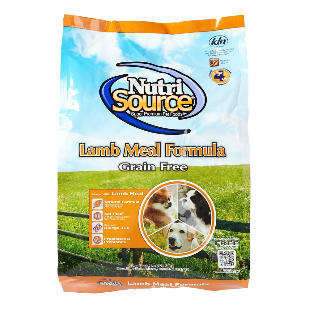 NutriSource GrainFree Lamb Meal & Peas Formula Dry Dog Food, 5 lb