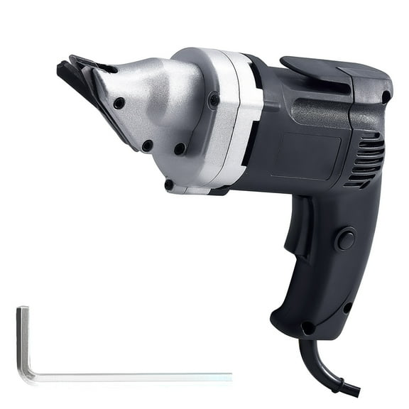 KFFKFF Electric Metal Shear, 4.0-Amp Corded Sheet Cutter with Rotating Head, Adjustable Speed, Smooth Cutting for 18GA Galvanized Steel, 20 GA Stainless Steel, 2500 SPM