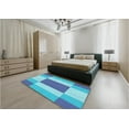 thumbnail image 5 of Ahgly Company Machine Washable Indoor Square Transitional Blue Area Rugs, 7' Square, 5 of 7