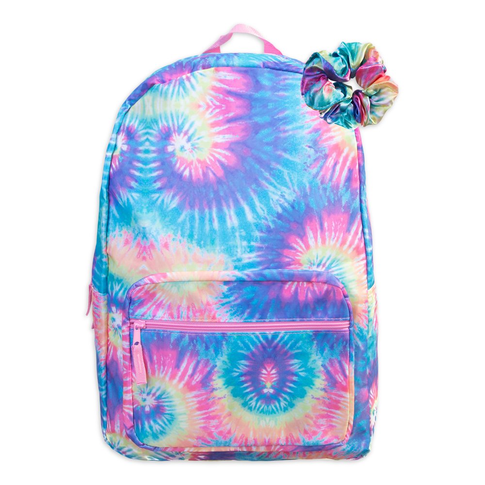 Bioworld Rainbow Tie Dye 17" Backpack w/ Matching Scrunchie Walmart