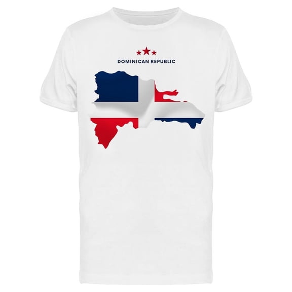 Dominican Flag In Map Tee Men's -Image by Shutterstock