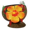 Summer Luau Authentic Coconut Cups With Flowers, 4Ct.