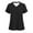 Black, variant on SCSAlgin Women's Scrub Top V-Neck with 2 Pockets, 2-Way Stretch, and Knit Side Panels for Slim Fit