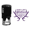 thumbnail image 1 of Printtoo Self Inking Custom Round Address Return Rubber Stamp Elk Antlers Personalized Stamper-Violet, 1 of 1