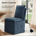 thumbnail image 7 of Usaint Upholstered Dining Chair with Casters and Storage, Fabric Chair for Dining Room, Home Office and Living Room, Navy, 7 of 7