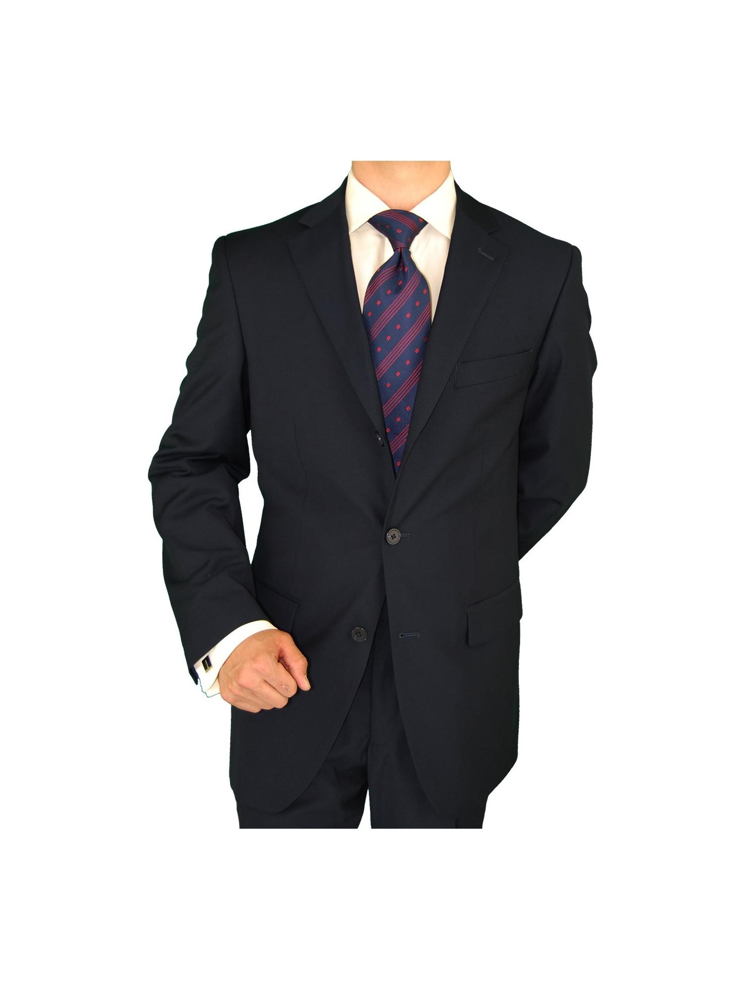 Men's Suit Three Button Jacket Side Vents Pleated Pants