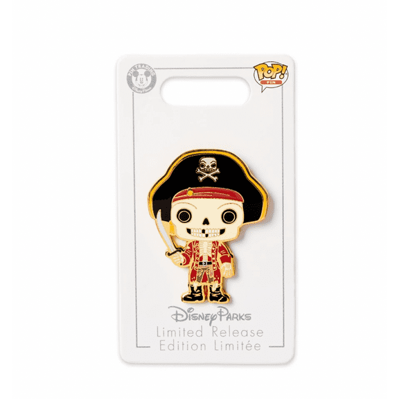 Disney Parks Pirates of the Caribbean Jolly Roger Funko Pop! Pin New with Card