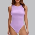 thumbnail image 2 of BYHONG Women's Shapewear Bodysuit Seamless Full Body For Everyday Wear With Snap Closure Comfortable Stretch Light Purple M, 2 of 7