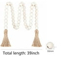 thumbnail image 6 of 39 inches Farmhouse Wood Bead Garland with Tassels, Prayer Beads Boho Chic Wall Hanging Home Decor, 6 of 6