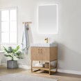 thumbnail image 4 of Vinnova Alistair 24" White Grain Stone Top Vanity in Oak w/o Mirror, 4 of 14