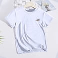thumbnail image 5 of ZOSOED Girls Tee Shirts Loose-Fitting Crewneck Casual Shirts with Stich White 4-5years, 5 of 5
