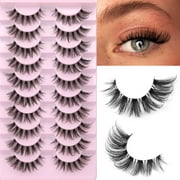False Eyelashes Clear Band Natural Lashes Wispy Cat Eye 15mm Russian D Curl Lashes Extension Strip Eyelashes Pack by