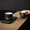 thumbnail image 2 of Vintage Tea Cup Set Ceramic Teacup With Tray Kung Fu Tea Set Couple Cup Set Hand-painted Koi Carp Kiln Transformation Tea Cup, 2 of 7