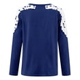 thumbnail image 4 of KBODIU Women's Classic Soild Print Pullover Tunic Tops Oversized Casual Basic Long Sleeves Lace Patchwork T-Shirts Round Neck Loose Fit Blouses Sweatshirts Plus Size, 4 of 5