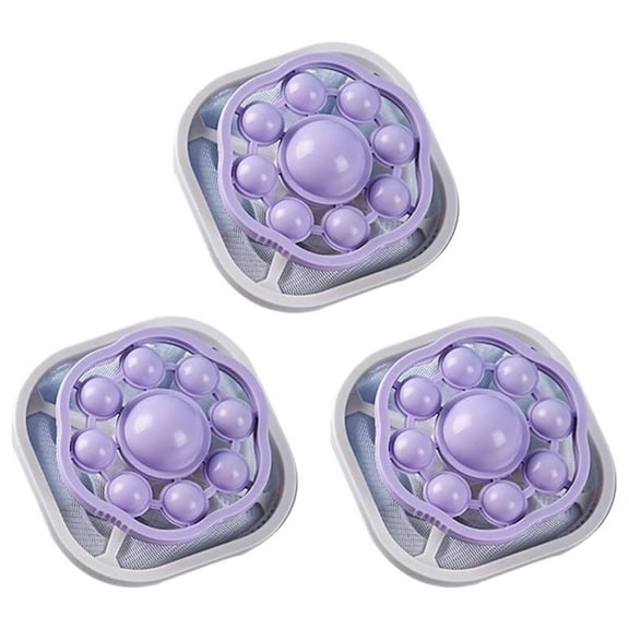 Lint Catcher for Laundry,Pet Hair Remover for Laundry,Washing Machine Floating Lint Mesh Bag,Reusable Household Hair Filter Washer Lint Trap Net Pouch (3Pcs Purple) Eactix