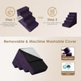 thumbnail image 6 of Dog Stairs for High Bed 22.5”H, 5-Step Dog Steps for Bed, Pet Steps for Small Dogs and Cats, Non-Slip Balanced Pet Ramp Indoor,Purple, 6 of 14
