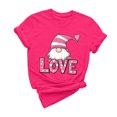 thumbnail image 3 of Fartey Women's Valentines Shirts Funny Love Heart Print Short Sleeve Tee Tops Soft Comfy Valentines Crew Neck T-Shirt Fashion Festival Tees Hot Pink S, 3 of 7