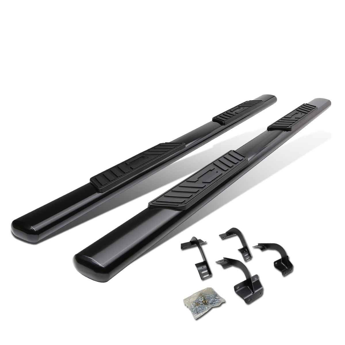 For 15-20 F150-F350 Extended Cab 5.5" Black SS Flat Side Step Bar Running Boards