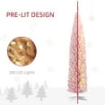 thumbnail image 6 of Kepooman Christmas Decorations Tree, Christmas Tree,8ft Pencil Christmas Tree with Realistic Branches and Warm White LED Lights, Pink, 6 of 6