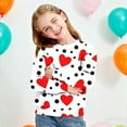 thumbnail image 4 of Kids Sweatshirts Valentine's Day Heart Prined Crewveck Sweatshirt Fall Winter Long Sleeve Pullover Tops Size 1-15, 4 of 7