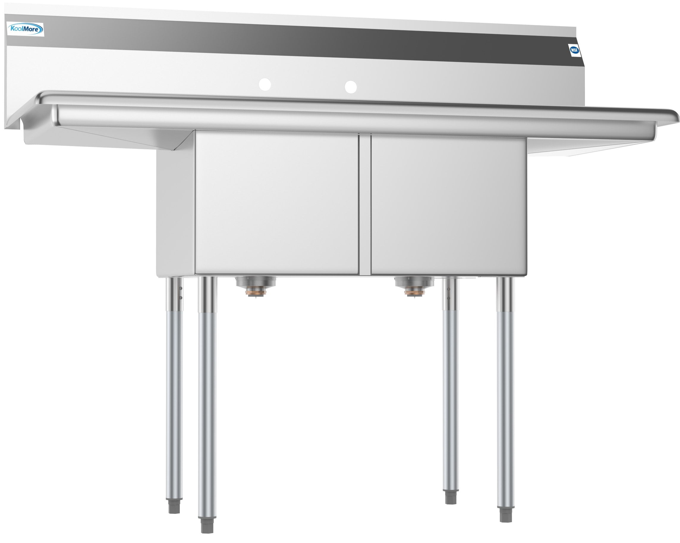 1 Compartment 38" Stainless Steel Commercial Kitchen Prep & Utility Sink with 2 Drainboards - Bowl Size 14" x 16" x 11"