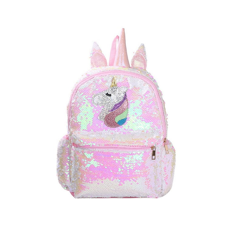 Pink Shiny Girls Backpack Sequin Unicorn Design Satchel Adorable Bookbag  Fashion Cute Travel School Bag for Student Random Color - AliExpress