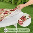 thumbnail image 5 of Round Fitted Tablecloth with Elastic Edges Fits 45"-52" Round Tables Pioneer Colorful Floral Waterproof Table Cover Washable Indoor and Outdoor for Party Kitchen Dinner Banquet Patio Picnic, 5 of 7