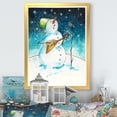 thumbnail image 1 of Designart Christmas Snowman Playing Guitar IV Traditional Framed Wall Art, 1 of 4