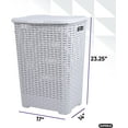 thumbnail image 2 of Superio Laundry Hamper and Laundry Basket Set - Plastic Hamper with Cut-Out Handles and Lid, Dirty Clothes Basket for Laundry, Bathroom, Bedroom, Dorm Room (2 Pack, White Smoke), 2 of 5