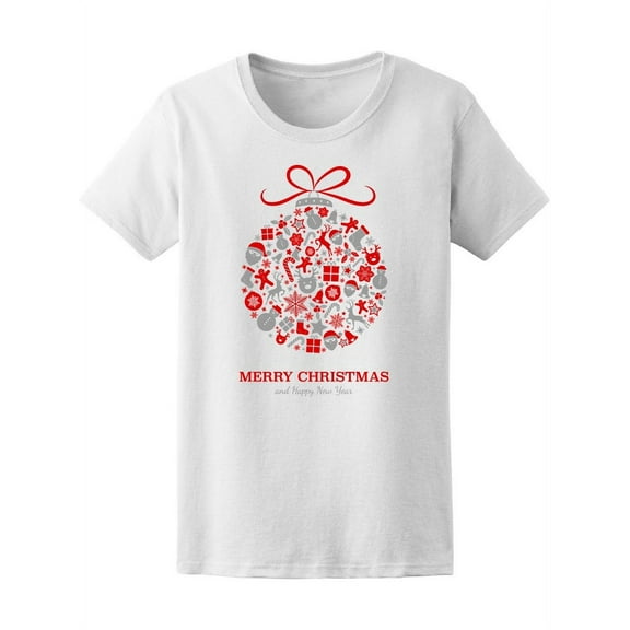 Colorful Christmas Ball Wishes T-Shirt Women -Image by Shutterstock, Female Small