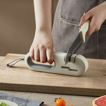 Knife Sharpener,4 in 1,Kitchen Blade and Scissors Sharpening Tool,Professional 4-Stage Knife Accessories,White