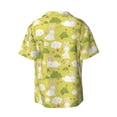 thumbnail image 2 of Vsdgher Easter Bunny Print Men's Wrinkle Free Untucked Cuban Shirt Business Casual Button Down Shirts Short Sleeve Shirt, 2 of 7