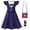 Set B, variant on Girls Academy Uniform Cartoon Costume Halloween Purple Short Sleeves Outfits w/Bag & Socks, 4-5Y