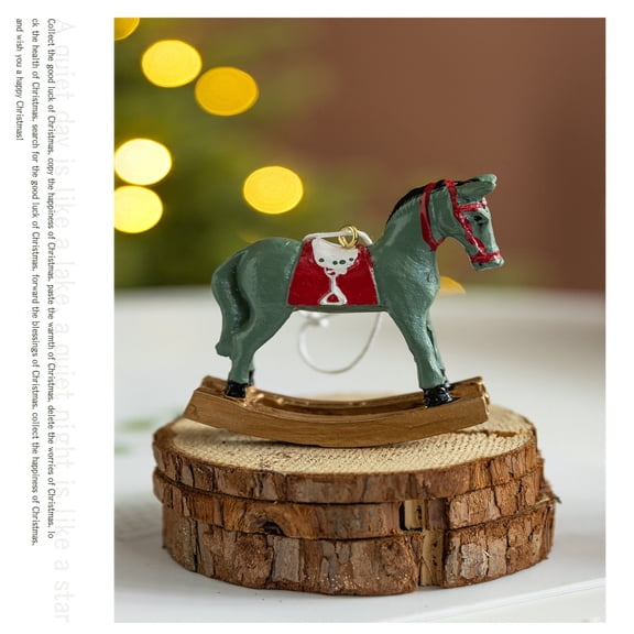 Clearance Under $1.09 Christmas Rocking Horse Ornament for Home and Tree Decoration
