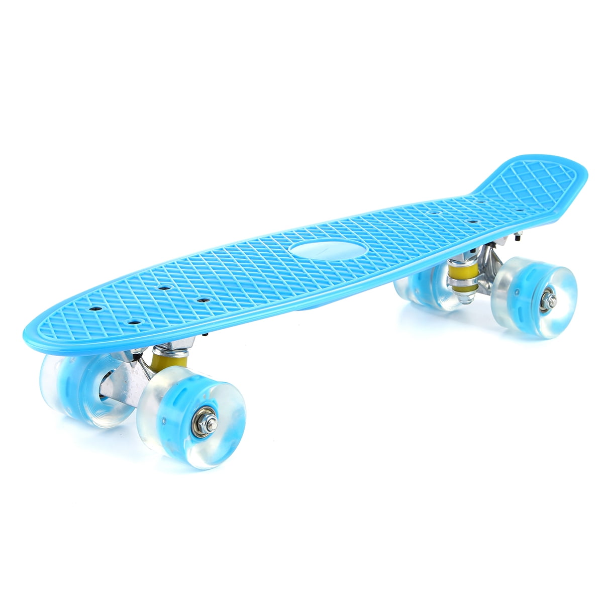 Mini Cruiser Skateboard Vintage Complete Skateboard,22" Beginner Skateboard with Flashing LED