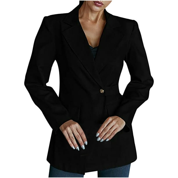 Mujeres moda casual cómodo sólido manga larga tops chaqueta prendas de vestir Pompotops qwe17754