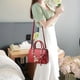 thumbnail image 5 of Elegant Floral Pattern Handbag, Women's Fashion Faux Leather Shoulder Bag, Trendy Double Handle Purse, 5 of 5