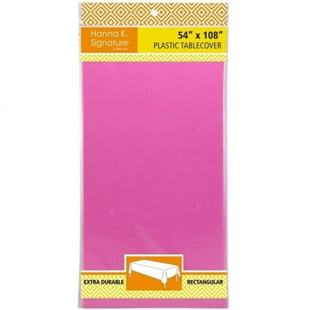 Plastic Table Cover 54" x 108" Birthday Wedding Party Tablecloth Set of 4 (Hot Pink)