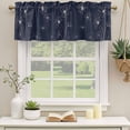 thumbnail image 2 of 2 Pack Valances for Window, Navy Blue Short Curtains for Kitchen Bedroom Living Room, Spring Flora Rod Pocket Small Window Treatment Valance Drapes 42 x 12 Inch, 2 of 8