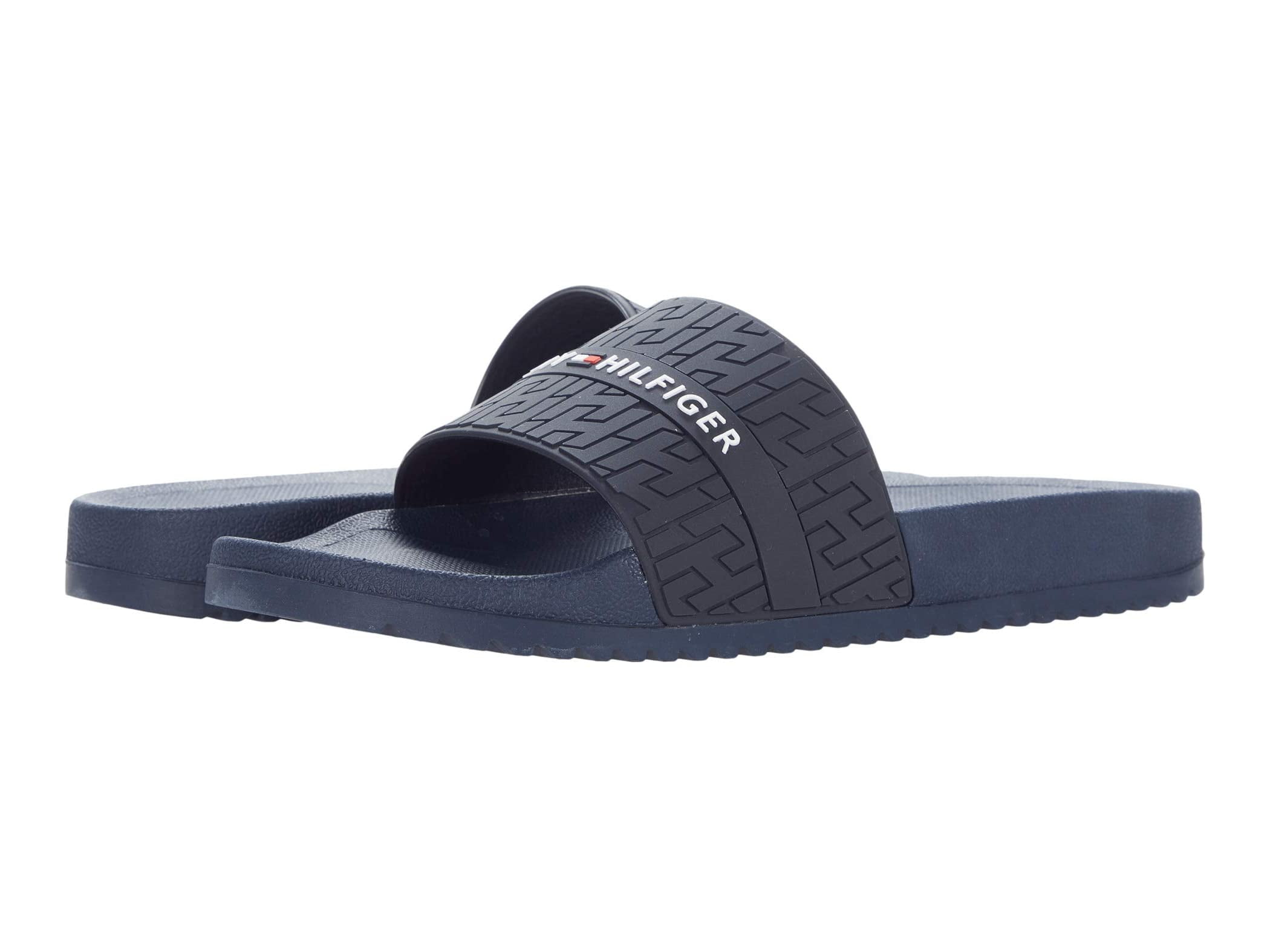 Tommy Hilfiger Raised Pool Mens Navy Slides Flip Flops Sandals Beach Shoes