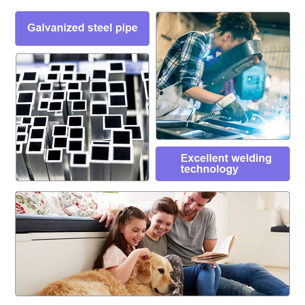 8x4x6 Ft Heavy Duty Metal Dog Kennel Outdoor Playpen, Galvanized Welded Pet Cage with UV Waterproof Cover, Secure Camping Fence for Large Dogs, Black